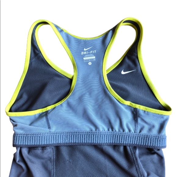 NIKE DRI FIT Racerback Tank Top Small Gray Built In Bra Women’s - Picture 4 of 15